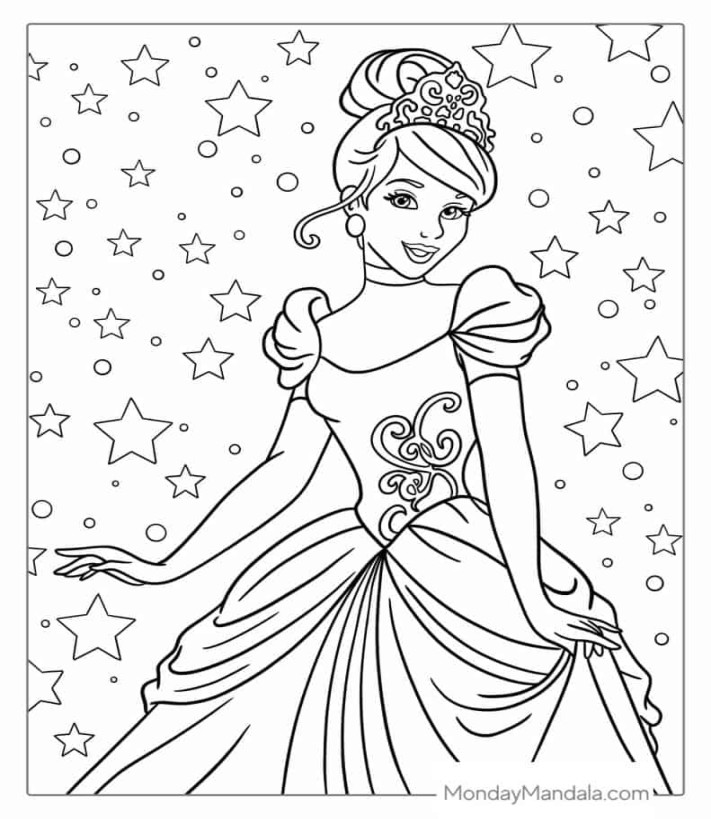 Cinderella Coloring Pages (Free PDF Printables)