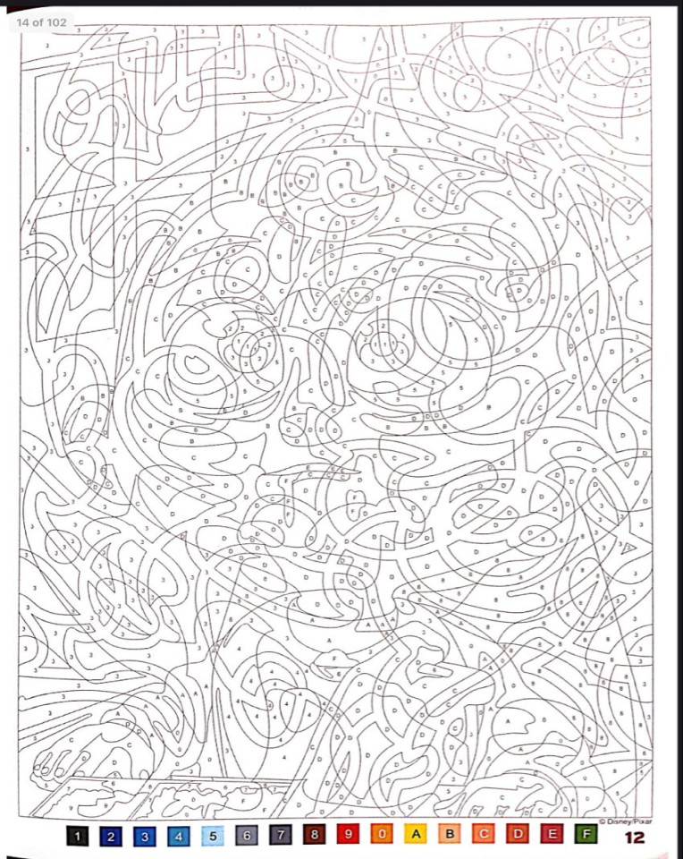 Disney Mystery Coloring Book PDF  Pixar  Abstract coloring pages