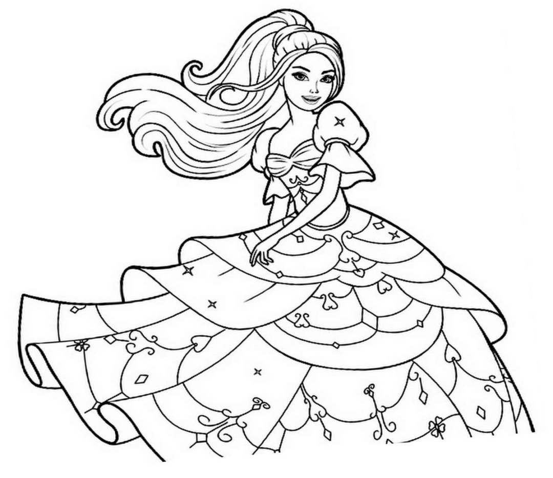 Princess image to print and color - Princesses Kids Coloring Pages